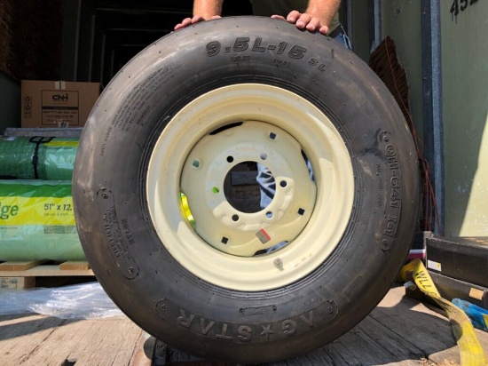 *NOT SOLD*TIRE/ WHEEL AG-STAR 9.50X15 (8 PLY) 6 LUG IMPLEMENT
