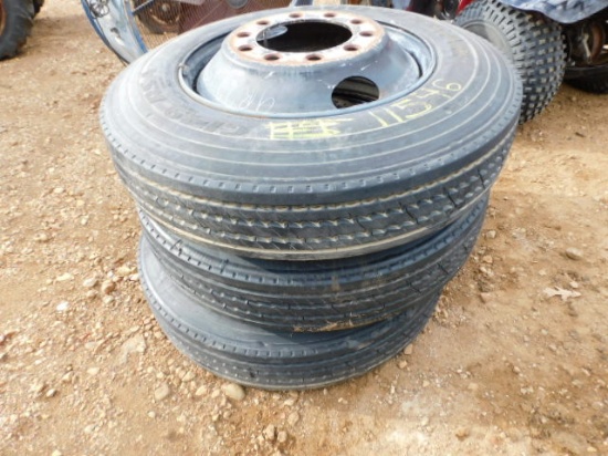 *SOLD*3 Goodyear G149RSA 22.5 W/rims