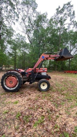 *NOT SOLD* MASSEY FERGESON DIESEL TRACTOR WITH BRUSHHOG LOADER