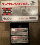 *NOT SOLD*WINCHESTER SUPER X 270 AMMO 130 GRAIN 1 BOX PER LOT