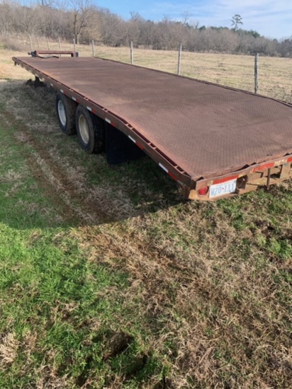 PINTLE HITCH TANDEM DUAL FLAT BED TRAILER