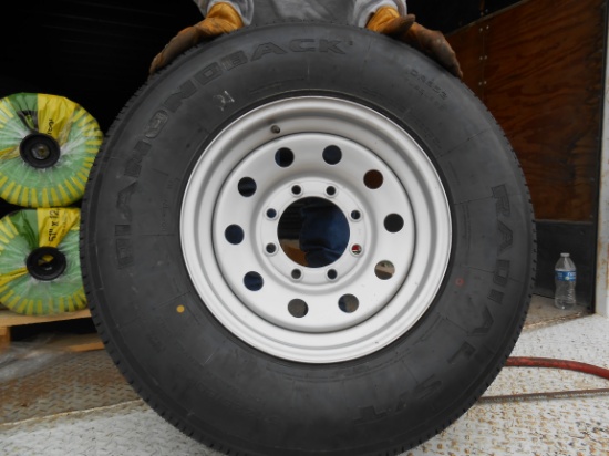 *NOT SOLD*Diamondback 10 ply 235/80/16 8 lug silver mode