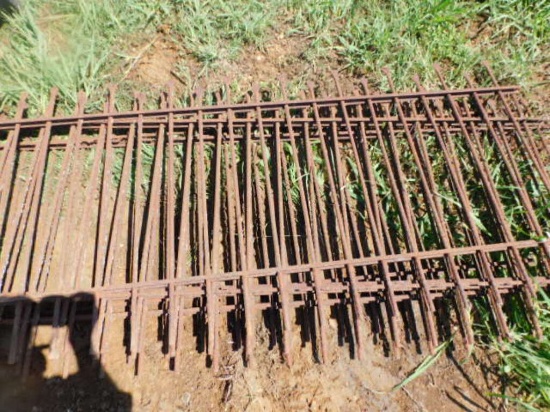 *NOT SOLD* 8 FT X 3 FT ANTIQUE WROUGHT IRON GATE 5 PIECES PER LOT