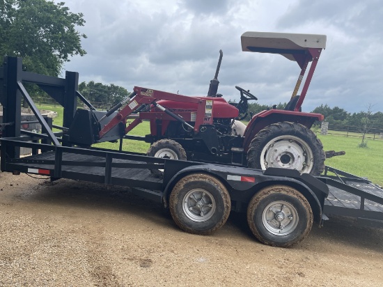 *SOLD* 16FT FLATBED GOOSENECK TRAILER WITH FOLD RAMPS