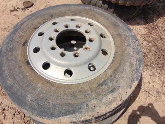 *NOT SOLD* 2   11R-24.5 TIRES AND RIMS