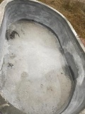 *NOT SOLD*375 Gallon 4.5FT by 7.5FT by 1.75FT Deep Oval Concrete Water Trough W/Drain