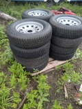 *NOT SOLD* 4 205/75 R15 TIRES ON 5 HOLE WHEELS  (BRAND NEW)
