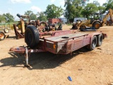 *NOT SOLD*RED 14FT LOWBOY BUMPER PULL PIPE TRAILER