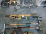 *SOLD* TWO HAND POST HOLE DIGGERS, SQUIGEE, MAGNET & GRUBBER