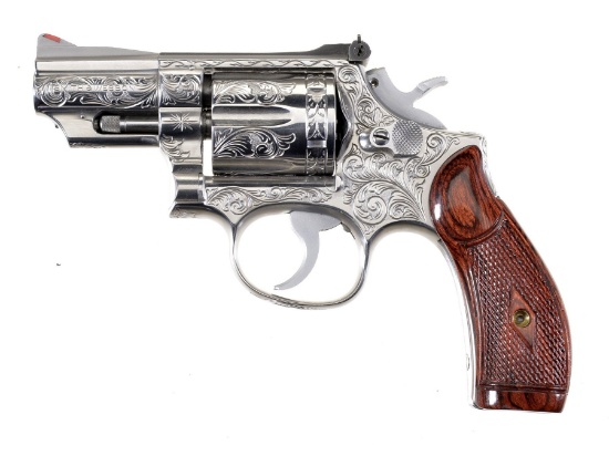 Engraved Smith & Wesson Model 66 Double Action Revolver