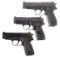 Three Sig Sauer Semi-Automatic Pistols