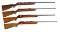 Four Remington Single Shot Bolt Action Rifles