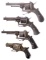 Four Belgian Folding Trigger Double Action Revolvers