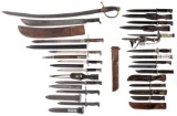 Large Group of Edged Weapons and Firearm Accessories
