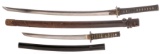 Two Japanese Style Swords with Display Stand