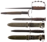 Two U.S. Marked M3 Fighting Knives with Scabbards -Trench Knife