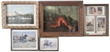 Five Framed Western Style Pictures