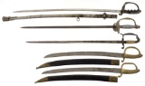 Three American Lodge/Fraternity Swords and Two Spanish Swords