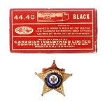Laramie Co Sheriffs Badge & Box of .44-40 Ammunition