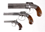 Assortment of Three Handguns -A) Allen & Wheelock Pepperbox