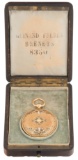 Guinand Freres Brenets Gold Key Wound Pocket Watch with Case