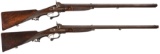Fine Engraved Pair of German Royal Double Barrel Hammer Rifles