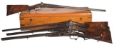 Engraved German Royal Garniture of Pinfire Rifles and Shotguns