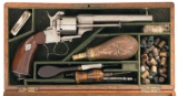 Cased Lefaucheux Six Shot Single Action Revolver