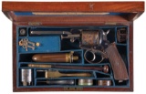 Rare Cased English Dual Ignition Six Shot Double Action Revolver