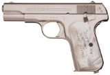 Colt 1908 Hammerless Pocket Pistol, Inscribed Pearl Grips
