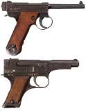 Two Late WWII Japanese Military Pistols with Holsters