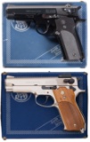 Two Smith & Wesson Semi Automatic Pistols with Boxes