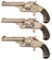 Three Smith & Wesson Antique Spur Trigger Revolvers
