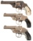 Three DA Hammerless Revolvers