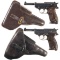Two Walther P.38 Semi-Automatic Pistols w/ Extra Magazines and H