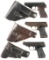 Three Nazi Police Marked Semi-Automatic Pistols w/ Holsters
