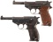 Two Walther P.38 Semi-Automatic Pistols
