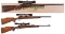 Three Scoped Remington Bolt Action Rifles