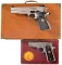 Two Colt Semi-Automatic Pistols w/ Display Cases