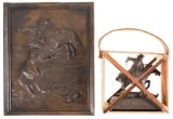 Bronze Plaque and Winchester Pony Express Sculpture