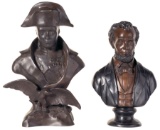 Two Signed Bronze Busts of Napoleon and President Abraham Lincol