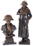 Two Signed Bronze Busts of Napoleon