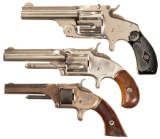 Three Antique Smith & Wesson Spur Trigger Revolvers