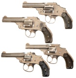 Four Smith & Wesson Safety Hammerless DA Revolvers