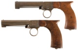 Pair of J. Hermad Saw-Handle Underhammer Percussion Pistols