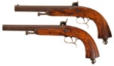 Pair of French Percussion Target/Duelling Pistols by Aury of St.