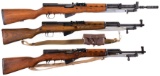 Three SKS Semi-Automatic Carbines w/ Bayonets