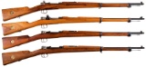 Four Swedish Military Mauser Bolt Action Rifles