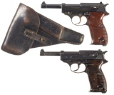 Two World War II Nazi German P.38 Semi-Automatic Pistols