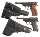 Two P-38 Semi-Automatic Pistols w/ Holsters
